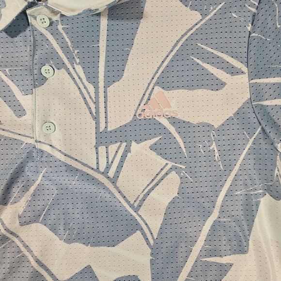 Adidas Polo Shirt Mens‎ Large Blue Golfer Golf Golfing Short Sleeve Stretch - Picture 3 of 8